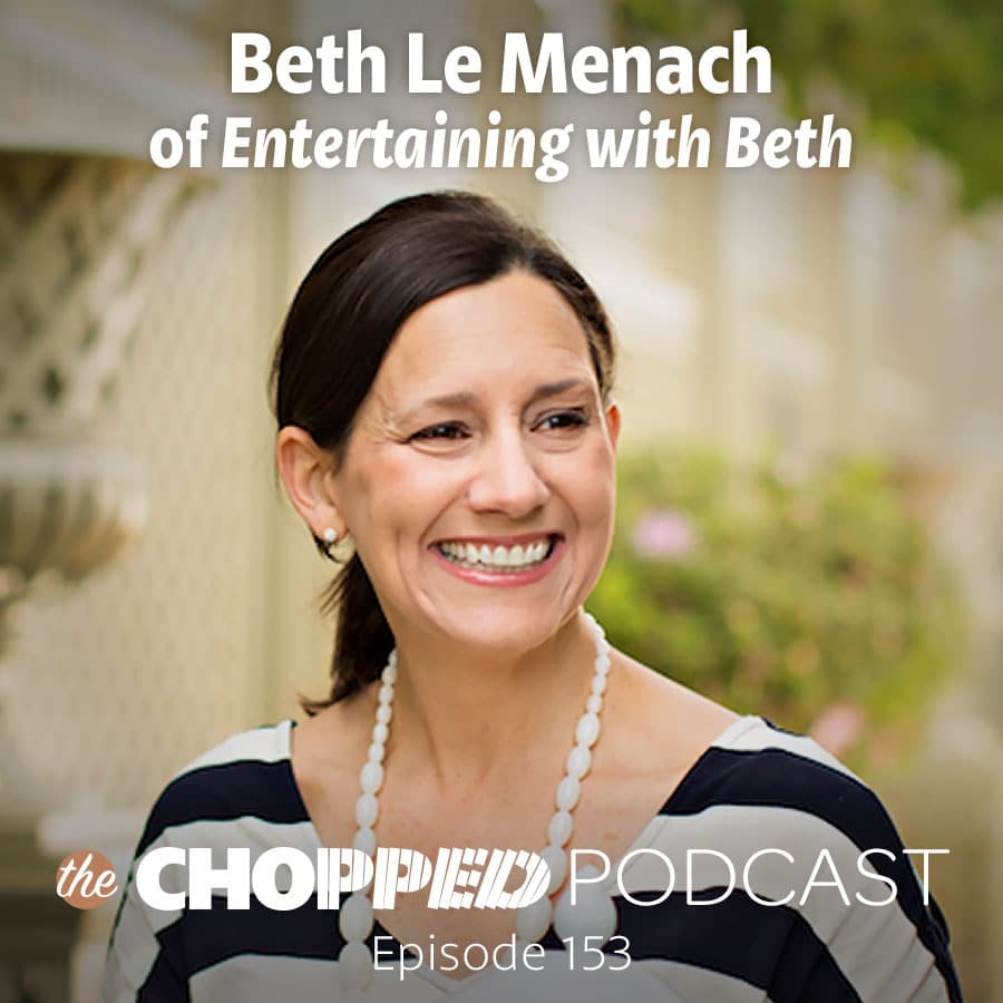 Beth Le Manach of the site Entertaining with Beth is on the Chopped Podcast and this is a photo of her.