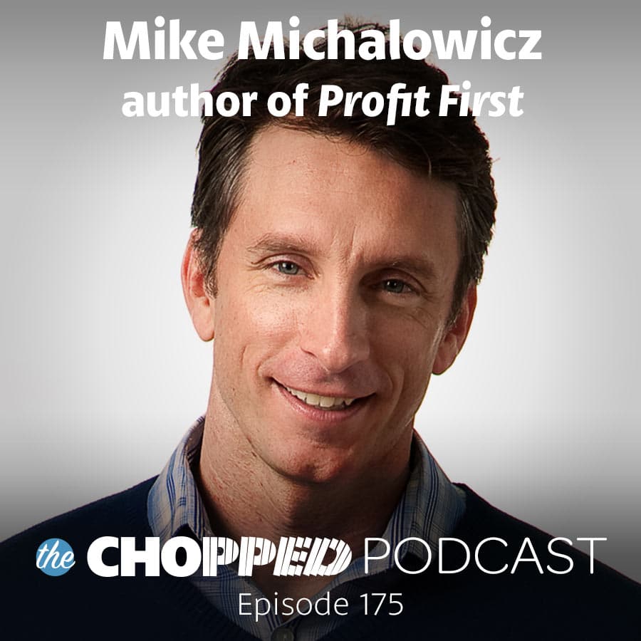 A photo of Mike Michalowicz, the next guest on the Chopped Podcast.