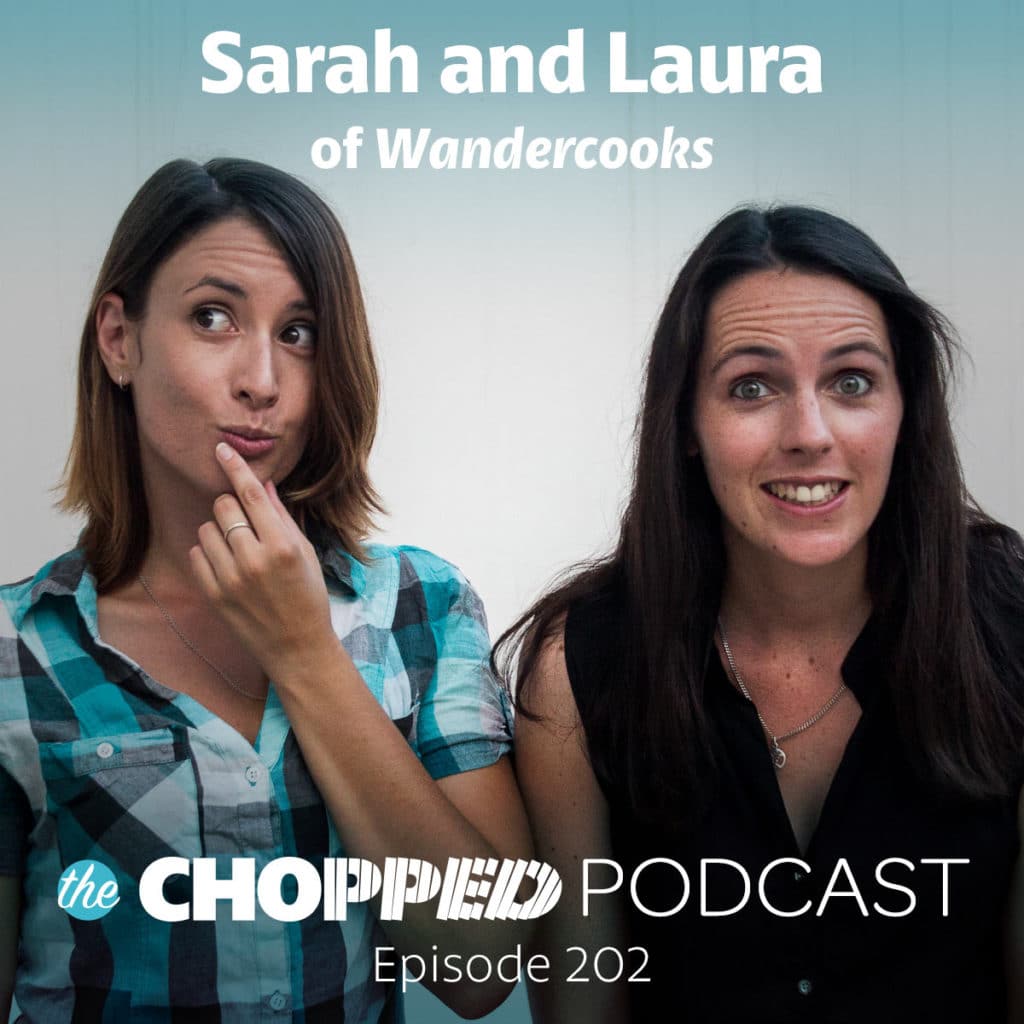 A photo of two women has this text on it: Sarah and Laura of the Wander Cooks.
